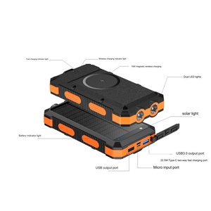 Batterie externe <span class=keywords><strong>solaire</strong></span> magnétique ultra-mince étanche à charge rapide 2025, 20000 mAh, GaN, logo personnalisable, 4 ports USB, LED - Product Image 6
