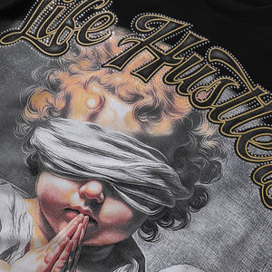 Camiseta de Manga Corta de Algodón 100% de Alta Calidad, Estilo Retro LIFE, con Estampado de Letras, Estilo Urbano, Informal, Hip-Hop, para Hombre - Product Image 5