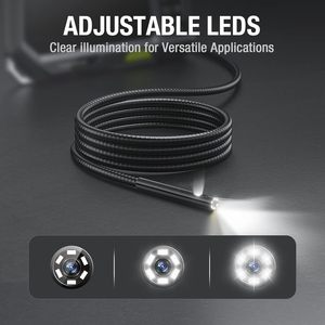 Caméra d'inspection endoscopique industrielle étanche à double objectif, écran LCD IPS de 5 pouces, sonde de 9,8 pieds, vidéo 720p, carte Micro SD <span class=keywords><strong>Teslong</strong></span> - Product Image 5