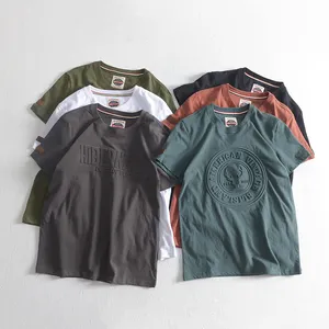 Bán Buôn Trung Quốc Đồng Bằng Cổ Điển Vòng Cổ Trống Cotton Hữu Cơ Áo Phông Tùy Chỉnh 3D Logo Dập Nổi In Ấn Số Lượng Lớn Polyester T-Shirts