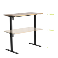 Escritorio de Oficina Moderno y Minimalista con Plataforma Elevadora Eléctrica, Altura Ajustable Inteligente, Madera de Nogal (Rango de 720-1170 mm)