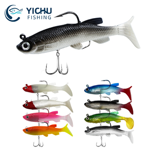 T-Tail testa di piombo morbida artificiale esca per <span class=keywords><strong>spigola</strong></span> a triplo gancio esche d'acqua dolce pesca mare luccio esche - Product Image 1