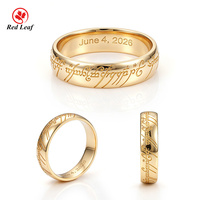 Redleaf 6mm Unisex Luxus 10K Massivgold-Ring in Rosé-, Gelb- und Weißgoldfarbe als Ehering für Verlobung & Geschenk