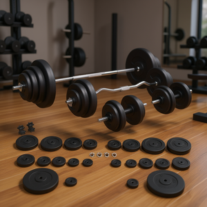 Ensemble haltères et barres D0100HEC81A 264,6 lb en fer pour entraînement de force complet du corps à domicile - Product Image 2