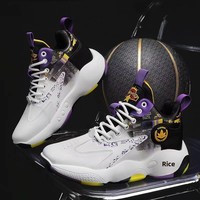 Chaussures de basketball montantes pour hommes, tige synthétique, doublure en mesh, semelle extérieure en caoutchouc, semelle épaisse à ressort, nouveau style, polyvalentes