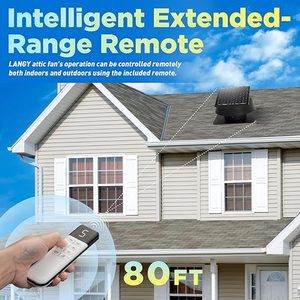 Ventilateur de <span class=keywords><strong>grenier</strong></span> carré solaire de 12 pi alimenté par batterie, système de refroidissement de ventilation de toit avec moteur à courant continu, <span class=keywords><strong>extracteur</strong></span> <span class=keywords><strong>d</strong></span>'<span class=keywords><strong>air</strong></span> à flux axial écologique - Product Image 2