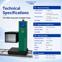 FULI FLG-800A avec alignement automatique CCD pour stations d'inspection automobile, testeur de faisceau de phares