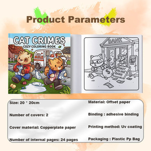 Libro para Colorear Cat Crimes, 24 Diseños Divertidos, Regalo Creativo y Relajante para Adultos y Adolescentes, Actividad de Coloreo con Animales - Product Image 4