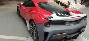 ชุดแต่งสไตล์ Pista สำหรับ <span class=keywords><strong>Ferrari</strong></span> <span class=keywords><strong>488</strong></span> <span class=keywords><strong>GTB</strong></span> แบบปรับแต่งเต็มรูปแบบ ผลิตจากวัสดุ PP+คาร์บอนไฟเบอร์แบบแห้ง - Product Image 5
