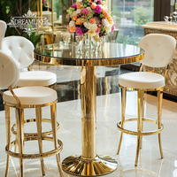 Bars d'hôtel modernes d'extérieur Design de luxe Banquet de mariage Événement Table à base de métal en acier inoxydable Bar à cocktails