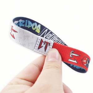 Pulsera de Tela Sublimada Personalizada con Logotipo Ecológico Impreso a Todo Color, Pulsera Elástica Tejida de Poliéster para Festivales - Product Image 4