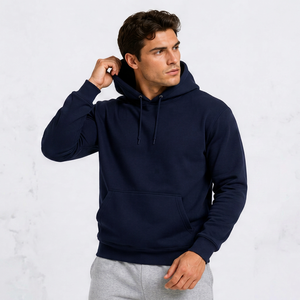 <b>Men</b>’s <b>Red</b> Pullover Hoodie Plain Fleece <b>Sweatshirt</b> Long Sleeve Casual Drawstring Hood Kangaroo Pocket Streetwear Winter Sports - Product Image 2