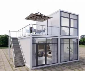 China Warehouse Stackable Containers Garage Restaurant Dorm Prefab Office Building 40ft Customizable Mobile Galvanized Container - Product Image 1