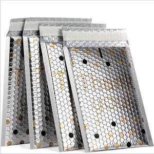 Bolsas moradas impermeables para embalaje de correo, diseño personalizado, a granel, color verde azulado, con burbujas de Navidad - Product Image 4