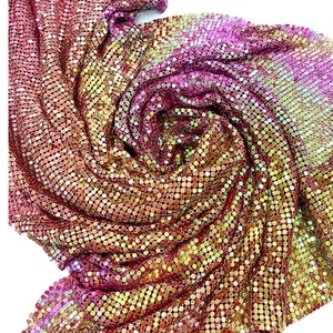 S535 Mềm Linh Hoạt Nhôm Chainmail Lưới Vải Cho Ăn Mặc Kim Loại Sequin Lưới Vải Cho Sexy Đảng Ăn Mặc Làm - Product Image 1
