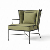 Canapé d'extérieur individuel FERLY de luxe au design italien, fauteuil géométrique élégant à structure en X, mobilier de patio en aluminium fait main