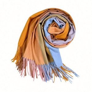 Chal de Lana a Cuadros para Otoño, Nuevo y Cálido con Borlas, Bufanda de Pashmina para Invierno, Elegante para Mujer - Product Image 3