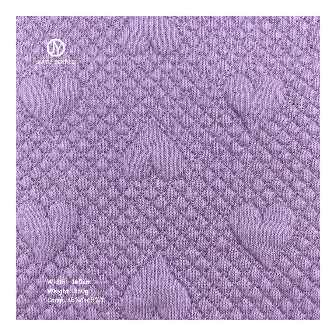 Теплая вязаная фиолетовая жаккардовая воздушная слойная ткань из полиэстера и хлопка с узором в виде сердца сэндвич-ткань для подводного плавания