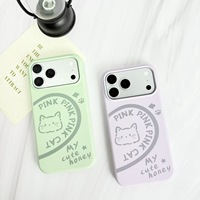 Coque de téléphone compatible avec iPhone 16/15/14/13 Pro Max, résistante aux chocs, aux rayures et aux chutes, imprimé chat PINKCAT 12