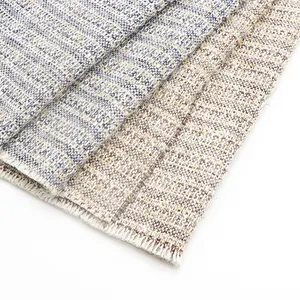 Hot selling classic shiny polyester acrylic cotton metallic blend 330gsm woven tweed fabric for coat