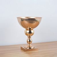 Große Dekorative Metall-Schale als Tischdekoration für Hochzeiten und Feiern, Podest-Schale Mini Gold Blumenarrangement-Halter