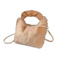Tas Selempang Baru Bahan Plush, Mode Musim Gugur dan Musim Dingin, Tas Kecil dengan Ritsleting, Lapisan Poliester untuk Pesta