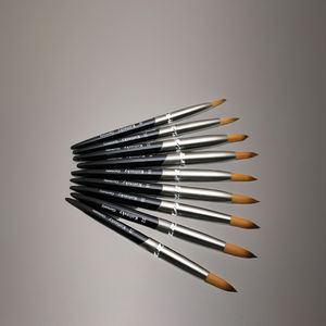 Haute Qualité Kolinsky Cheveux Plats Nail Art Outils De Luxe Ovale Acrylique Brosse Ensemble avec Virole Sertie pour Salons De Manucure - Product Image 1