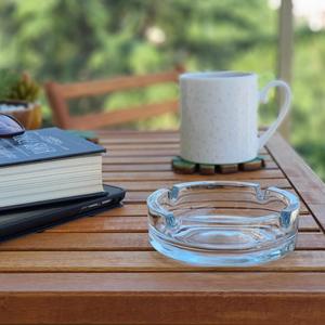 Petit <span class=keywords><strong>cendrier</strong></span> rond en verre transparent de style classique pour chambre d'hôtel à usage résidentiel - Product Image 3