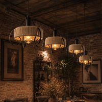 Lustre suspendu en métal, abat-jour moderne nordique, lampe suspendue LED en fer E27, style industriel, pour bar, salle à manger, cuisine, maison, noir