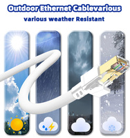 Kabel Ethernet Bulat Cat8 Grosir 28AWG S/FTP RJ45 Tembaga Murni PVC Patch Cord 40Gbps Kemasan Khusus untuk Luar Ruangan
