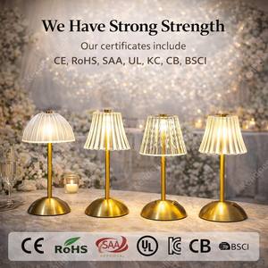 Kabellose Moderne Tischlampe Wiederaufladbare Touch-LED Kristallschirm Verstellbare Luxus Mittelgroße Hochzeitslampen für Wohnzimmer - Product Image 4