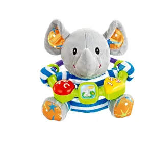 Peluche Animal de dessin animé pour bébé, 1 pièce, jouet musical, poupée éléphant, avec lumière musicale tactile