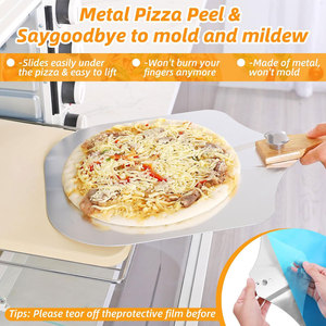 FLYWOD Produit Tendance 2026 Kit d'Accessoires pour la Préparation de Pizzas : Ensemble Pierre à <span class=keywords><strong>Pizza</strong></span> avec Pelle à <span class=keywords><strong>Pizza</strong></span>, Coupe-<span class=keywords><strong>Pizza</strong></span>, Papier Cuisson et Coupe-Plaquettes - Product Image 2