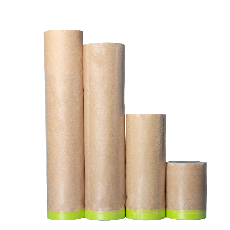 High Quality Painting Masking Kraft Paper Plastic Protective Cover Painting Paint Masking Film