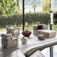 Juego de Sofás de Teca para Exteriores de Estilo Nórdico Moderno, Muebles de Lujo para Exteriores de Hotel, Sofá de Patio, Sillón de Jardín, Fabricante