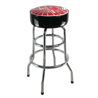Siège standard classique de haute qualité Chrome pivotant Double anneau tabouret de bar dos nu en gros