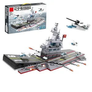 Hot Sales Aircraft Carrier Series Ship Building Block Toys With Mini Figures WW2 Battleship Brick Set Educational Toys For Kids