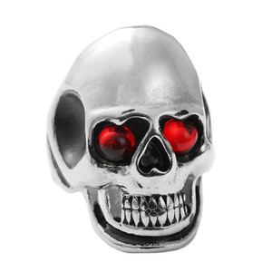 Skull <b>Ring</b> Silver Men's Punk Style <b>Titanium</b> Steel Jewelry Gift Occasion Bezel Setting 27043 - Product Image 3