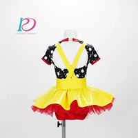 Costume Tutu à pois style Mickey Mouse pour filles, jaune, polyester/rayonne, combinaison, robe de ballet hip-hop, pour spectacle