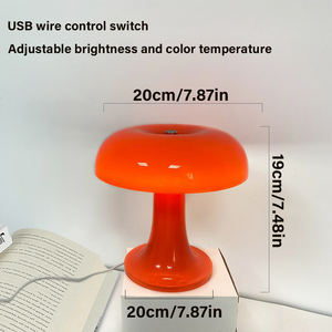 Современная алюминиевая Настольная лампа с грибами, USB-кнопка питания, Регулируемая Цветовая температура/яркость, простой дизайн - Product Image 5