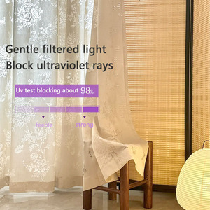 Súper suave mariposa francesa Iris hilo Jacquard cortina gasa aislamiento térmico velo transparente <span class=keywords><strong>cortinas</strong></span> de sala de estar dormitorio - Product Image 6