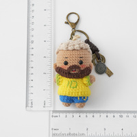 Handgefertigter Häkel-Fußballspieler-Anhänger, Niedliche Fußball-Puppe, Gestrickte Sportfigur, Taschenanhänger, Fan-Geschenk, Dekorative Objekte