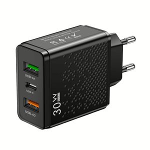 ที่ชาร์จแบบเร็วหัวปลั๊ก USB 30W QC3.0คู่พอร์ต USB Type C ที่ชาร์จ USB-C - Product Image 1