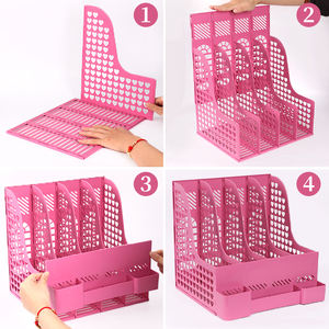 Porte-revues en plastique YUZMEI, porte-documents, porte-revues, porte-revues à 4 compartiments, organiseurs de revues - Product Image 5