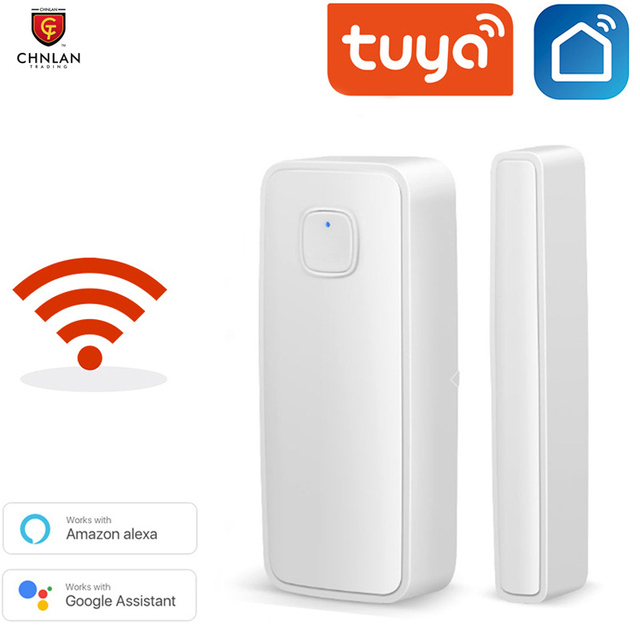 Smart Home Security System Wireless Window Door Open Sensor Tuya WiFi Door Sensor Works With Alexa Voice Control