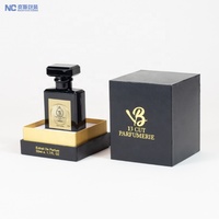Botellas y cajas de perfume vacías de 50ml con diseño de logotipo personalizado Caja de regalo de perfume con embalaje de papel negro