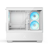 ABKO U40M White MicroATX Gaming Case Fan Pre-Installed Tempered Glass 3 ARGB Fans Type-C Dual USB 3.0 Ports Steel Material Audio