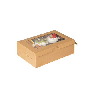 Wholesale 2,4,6,12 hole white rectangle Cakes,Pastries,Cookies Cake Bakery Boxes With Window OEM