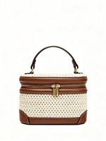 Sac à bandoulière décontracté style rétro QuiteS 2027, nouveau sac en paille tressé haut de gamme, sac à main tendance, sac bandoulière pour déjeuner