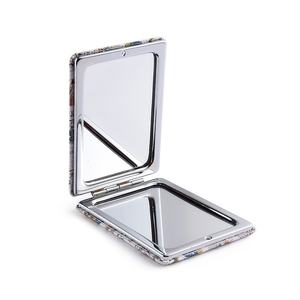 Customized Logo <b>Rectangle</b> Double Side Metal Pocket <b>Mirror</b> PU Leather Make up <b>Mirror</b> - Product Image 5